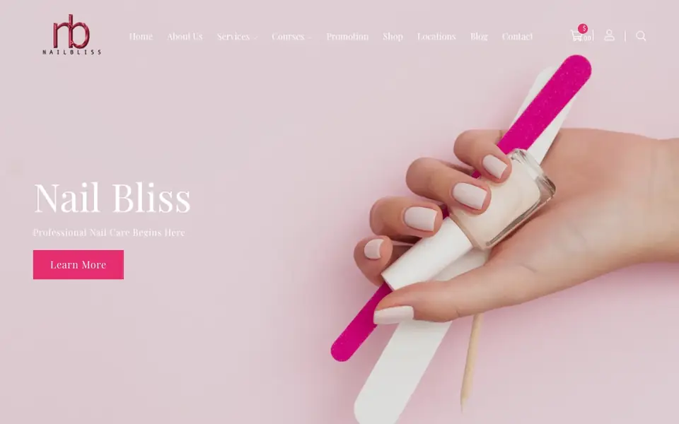 Nail Bliss website homepage, 4 Oct 2026