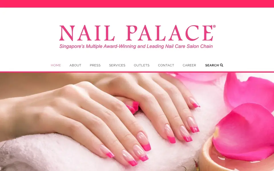 Nail Palace website homepage, 4 Oct 2026