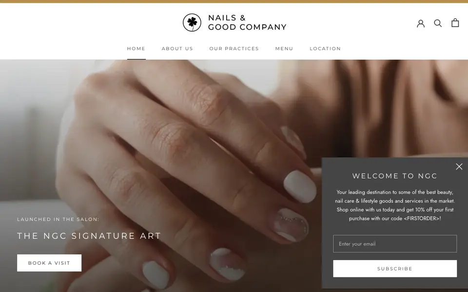 Nails & Good Company website homepage, 4 Oct 2026