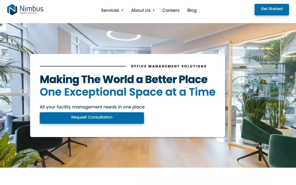Nimbus Facility website homepage, 4 Oct 2026