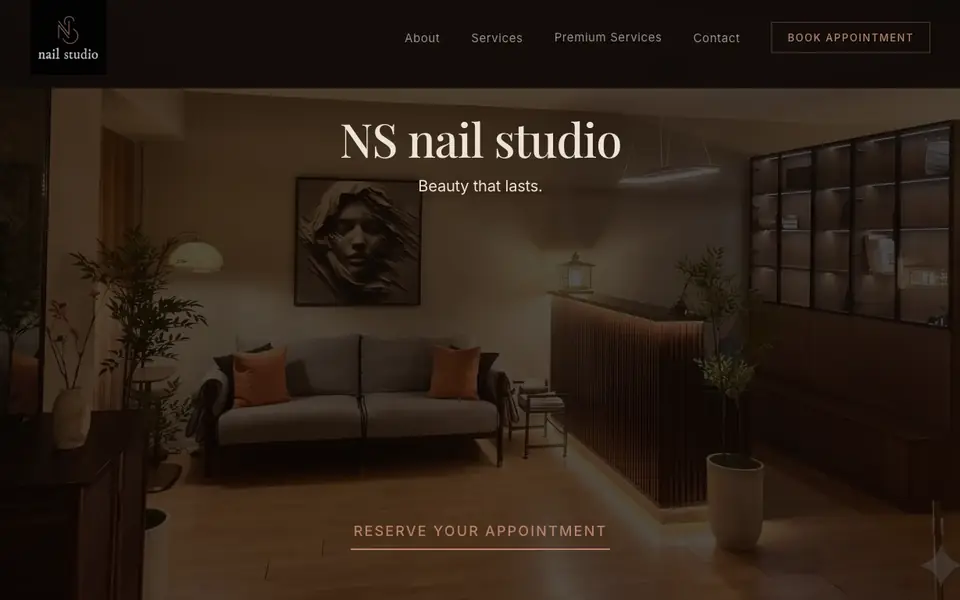 NS Nail Studio website homepage, 4 Oct 2026