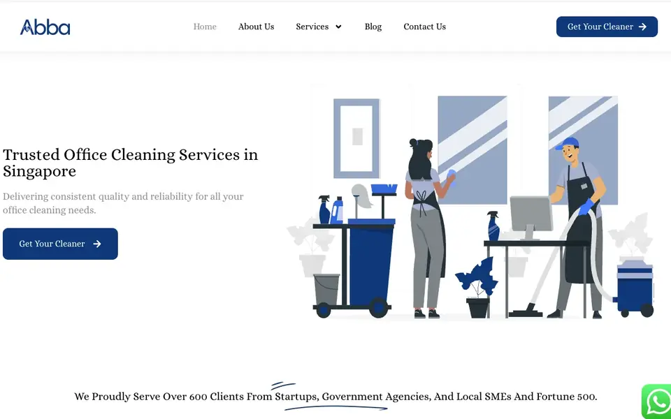 Abba Maintenance Services website homepage, 4 Oct 2026