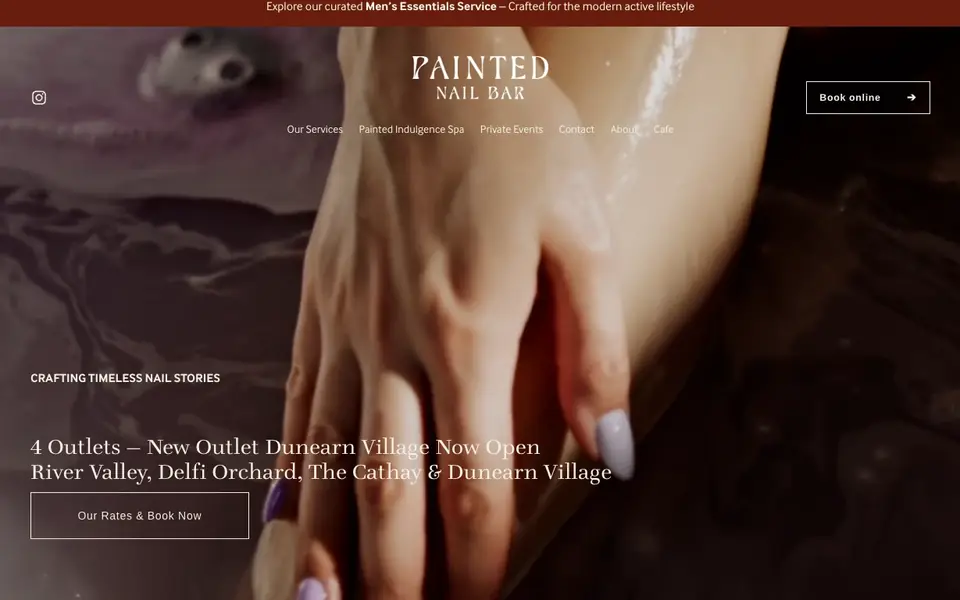Painted Nail Bar website homepage, 4 Oct 2026
