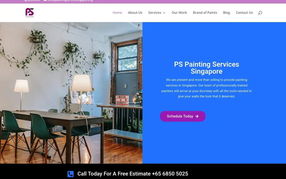 PS Painting Services Singapore website homepage, 4 Oct 2026