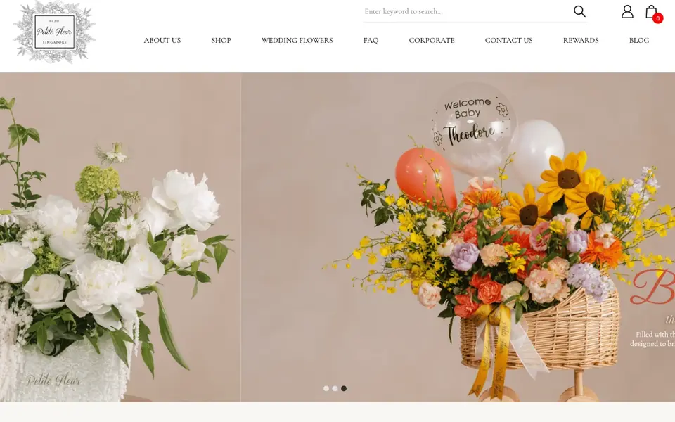 Petite Fleur Singapore website homepage, 4 Oct 2026