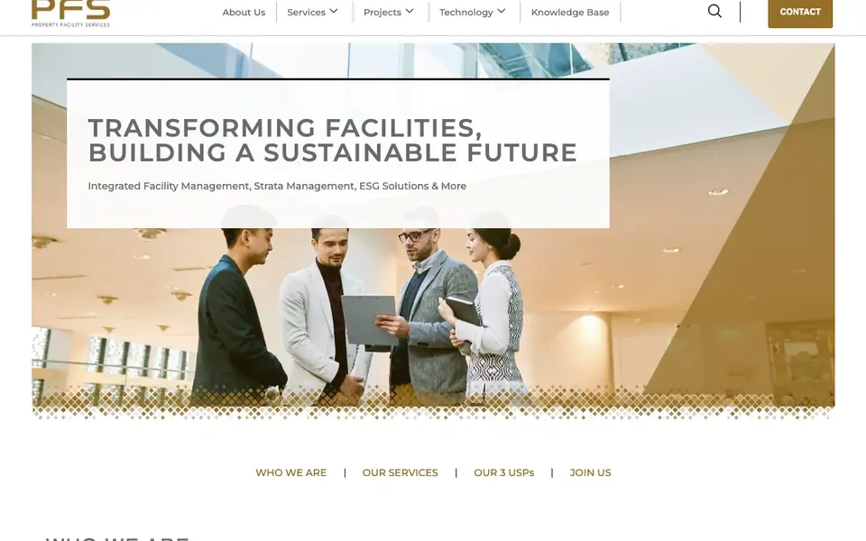 Property Facility Services website homepage, 4 Oct 2026