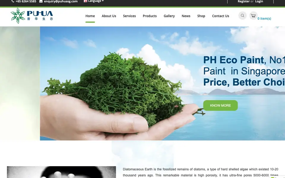 Pu Hua International website homepage, 4 Oct 2026