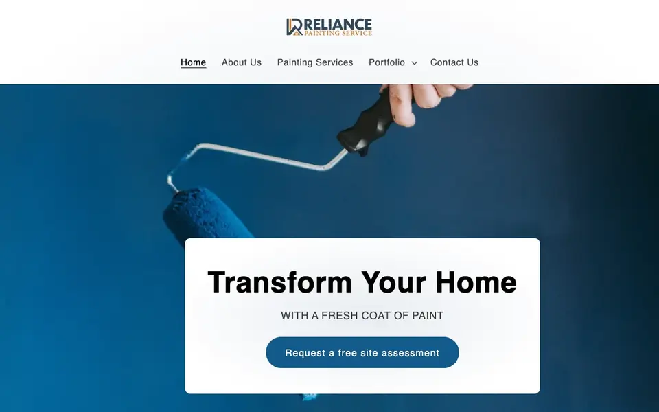 Reliance Paints website homepage, 4 Oct 2026