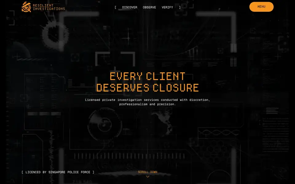 Resilient Investigations LLP website homepage, 4 Oct 2026