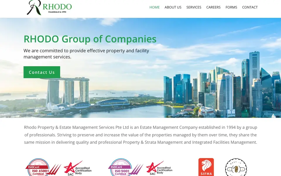 Rhodo Property & Estate Management Services website homepage, 4 Oct 2026