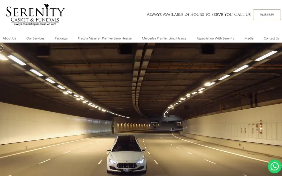 Serenity Casket website homepage, 4 Oct 2026