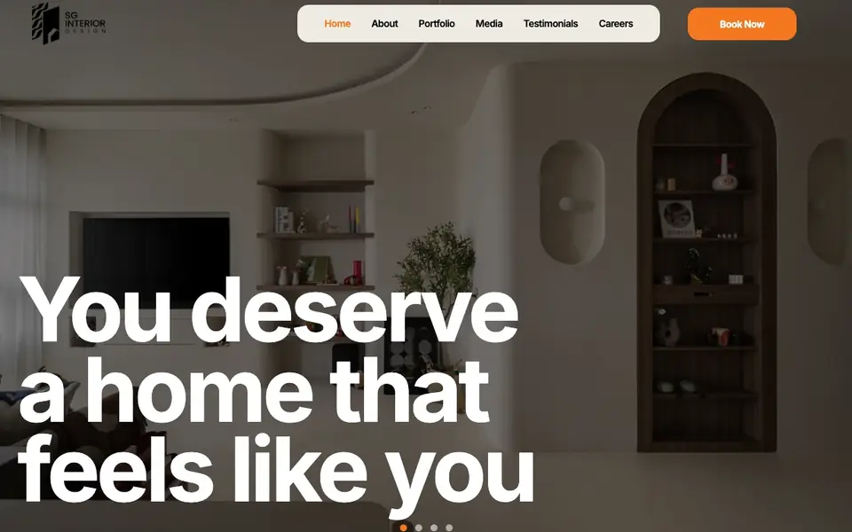 SG Interior Design website homepage, 4 Oct 2026
