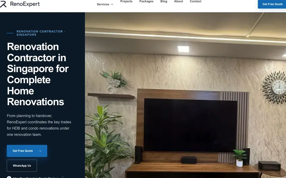 RenoExpert website homepage, 4 Oct 2026
