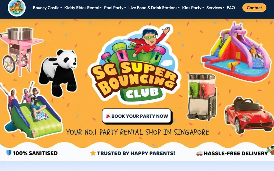 SG Super Bouncing Club website homepage, 4 Oct 2026