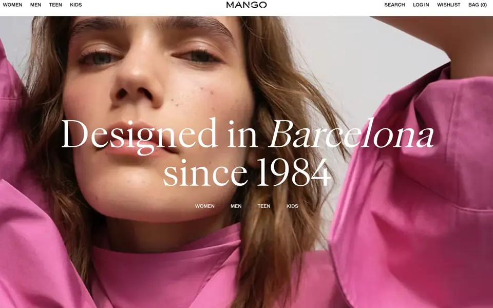 Mango website homepage, 4 Oct 2026