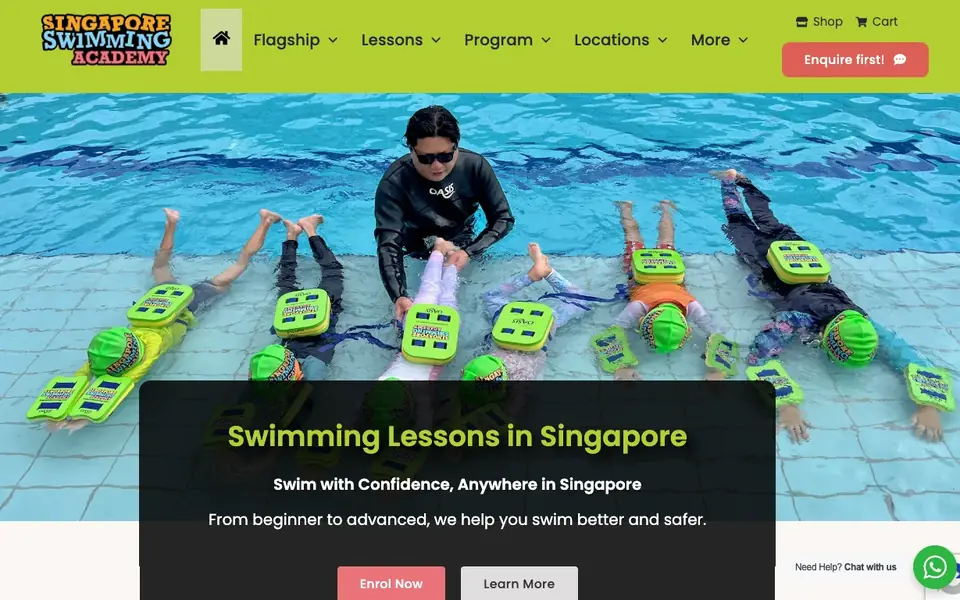 Yishun Swimming Lessons website homepage, 4 Oct 2026