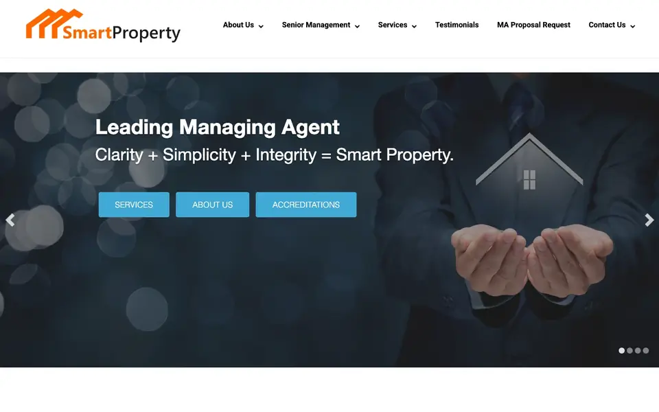 Smart Property Management website homepage, 4 Oct 2026
