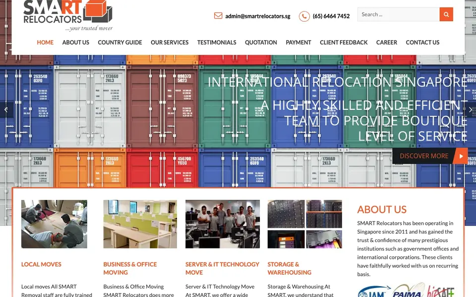 Smart Relocator website homepage, 4 Oct 2026