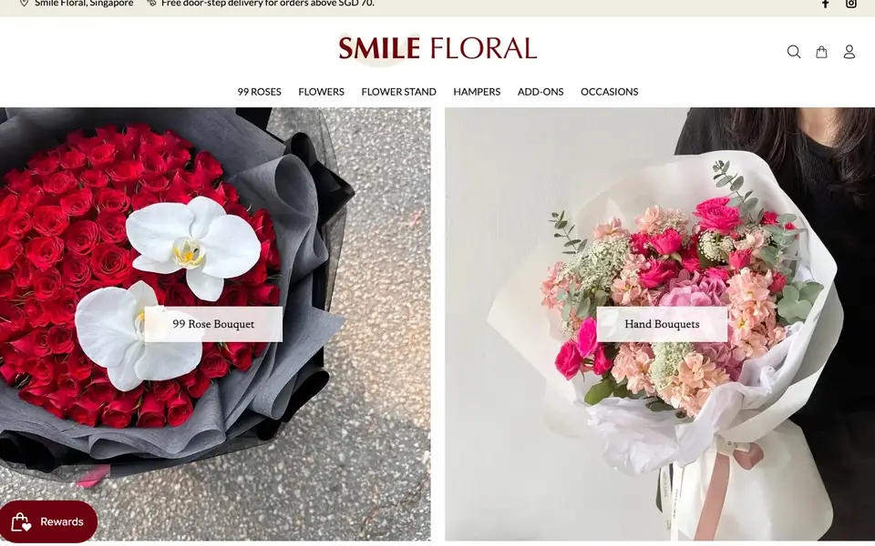 Smile Floral website homepage, 4 Oct 2026