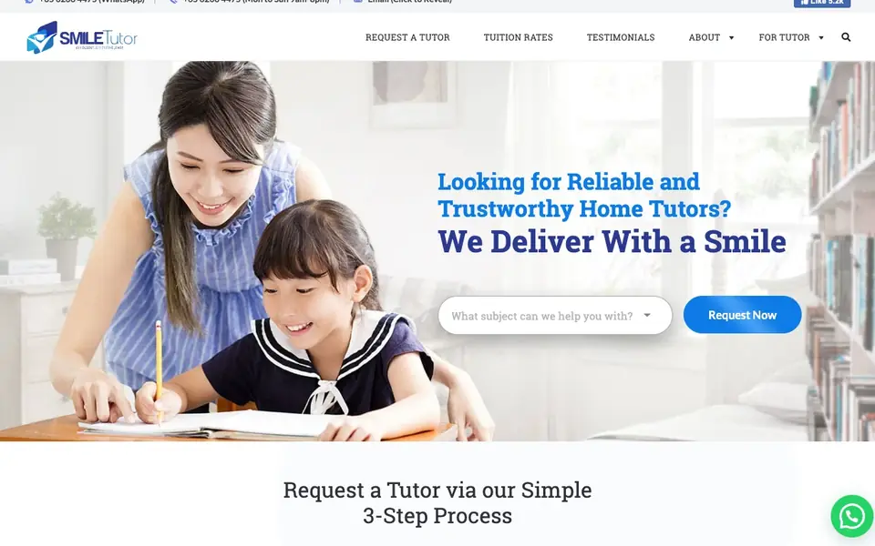 Smile Tutor website homepage, 4 Oct 2026