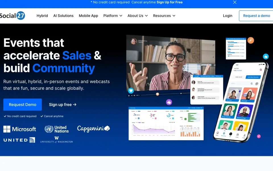 Social27 website homepage, 4 Oct 2026
