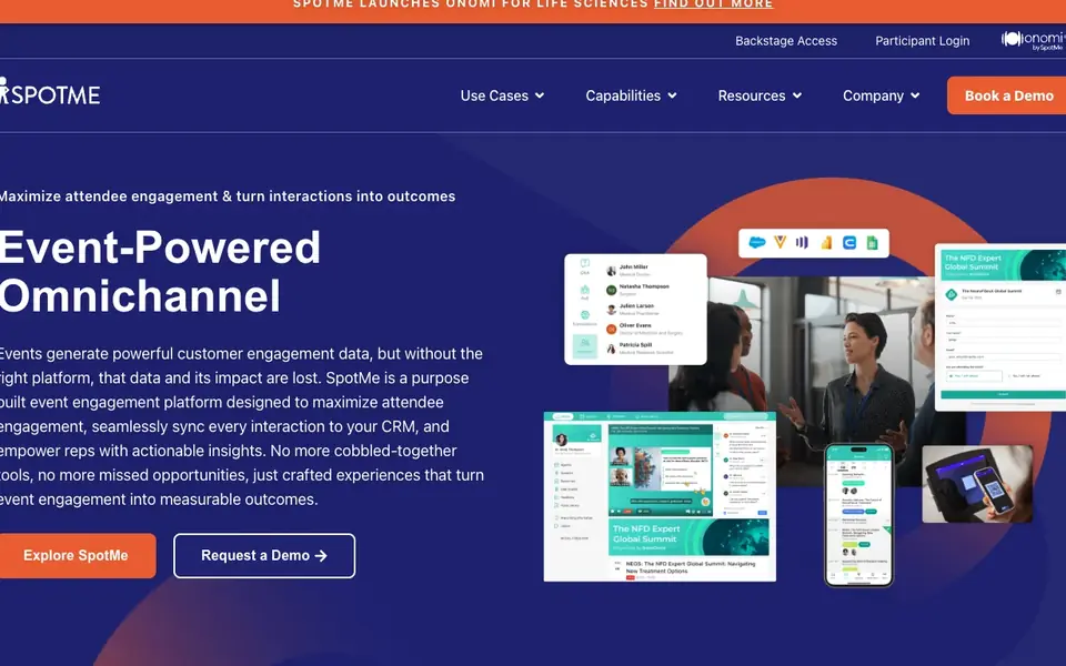 SpotMe website homepage, 4 Oct 2026