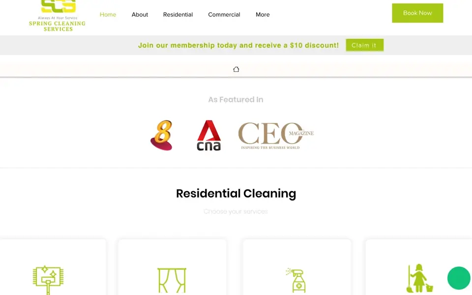 Spring Cleaning Services website homepage, 4 Oct 2026