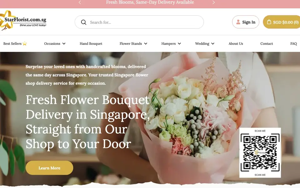 Star Florist website homepage, 4 Oct 2026