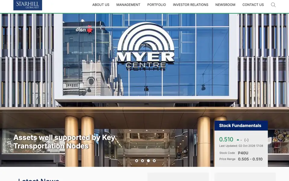 YTL Starhill Global Property Management website homepage, 4 Oct 2026