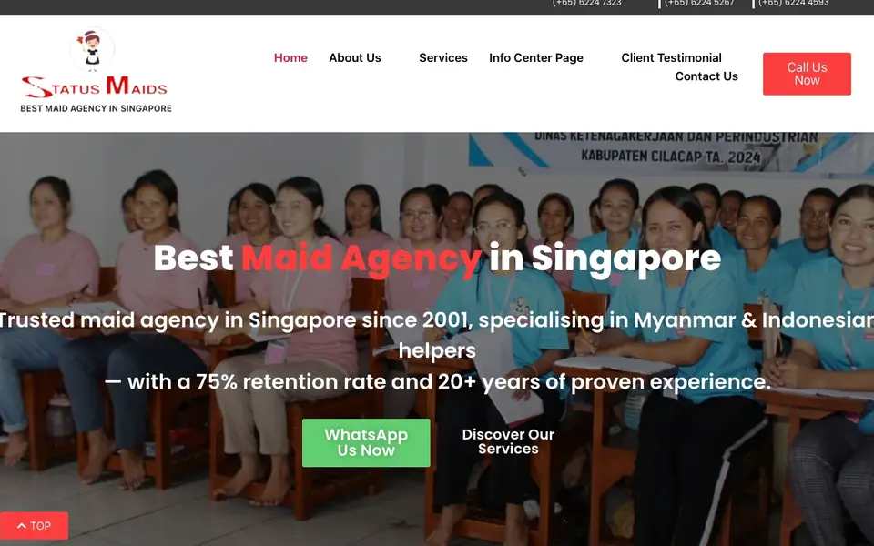 Status Employment Agency website homepage, 4 Oct 2026