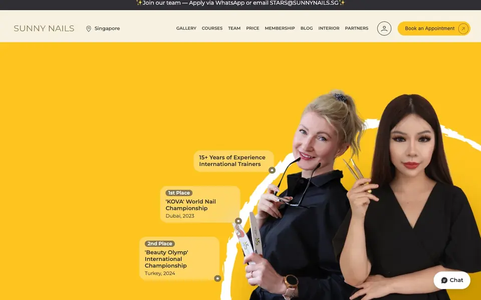 Sunny Nails website homepage, 4 Oct 2026