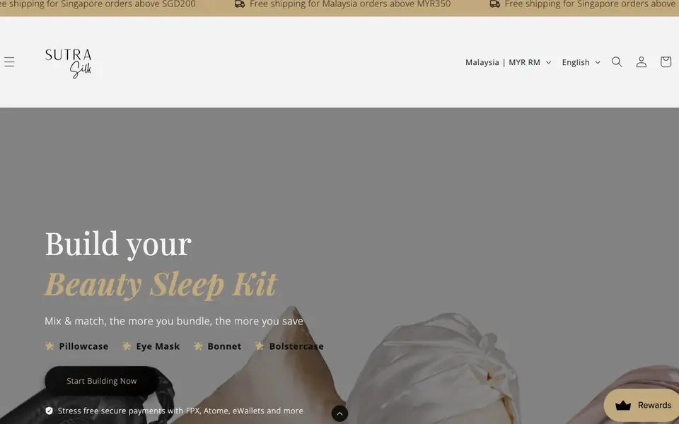 Sutra Silk website homepage, 4 Oct 2026