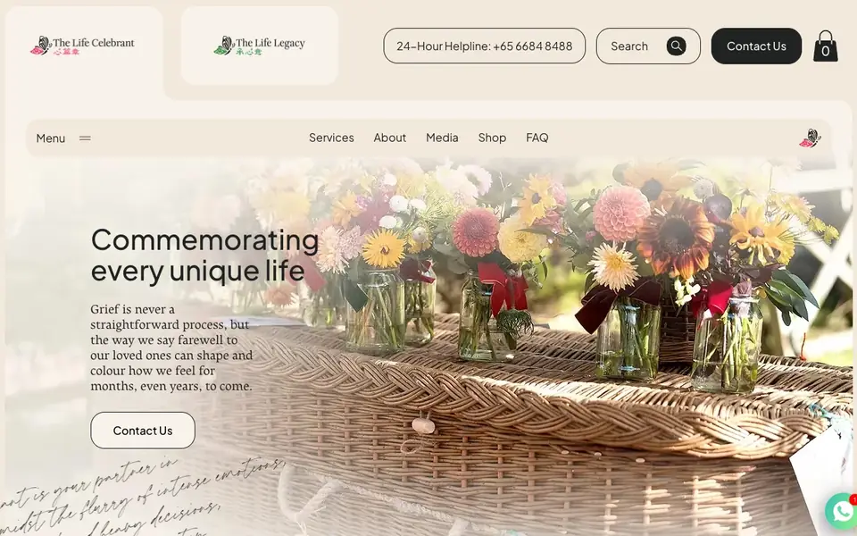 The Life Celebrant website homepage, 4 Oct 2026