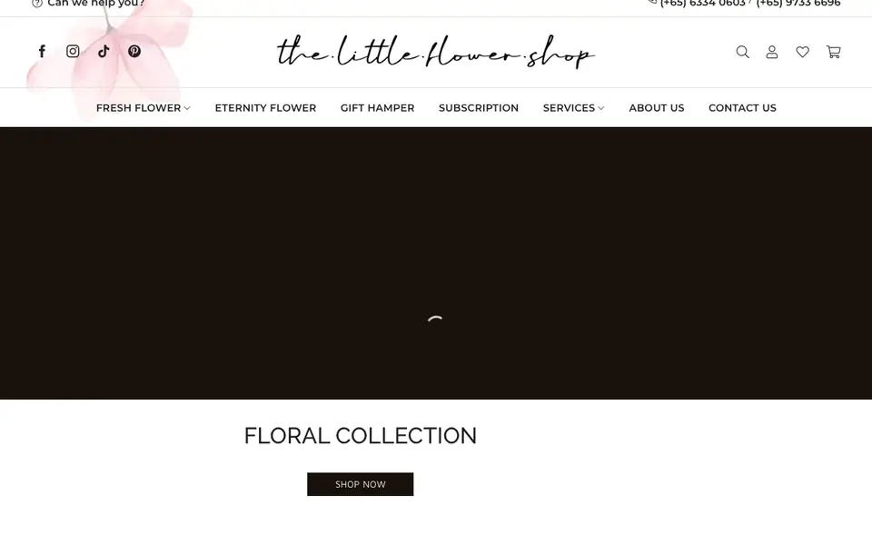 The Little Flower Shop website homepage, 4 Oct 2026