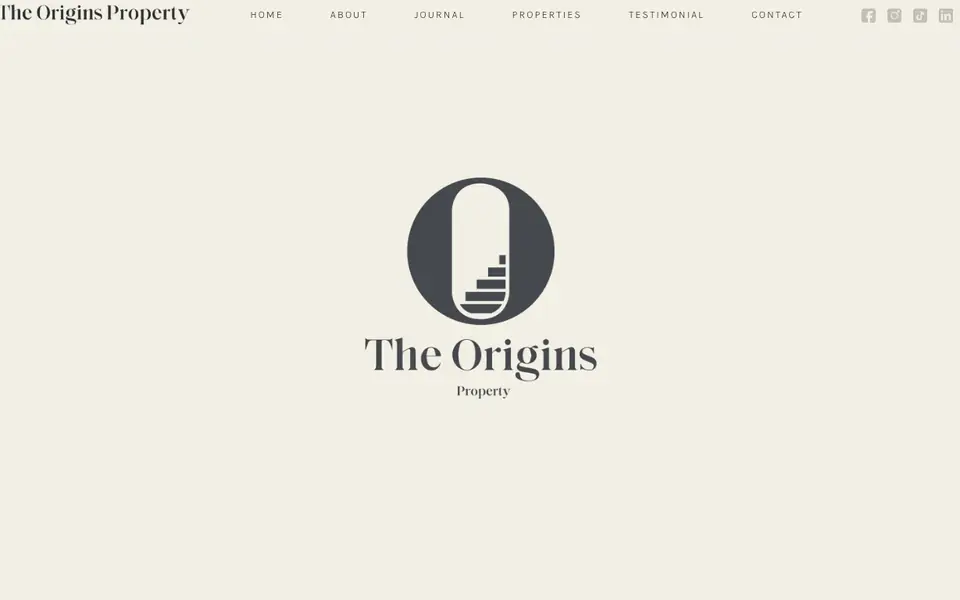 The Origins Property website homepage, 4 Oct 2026