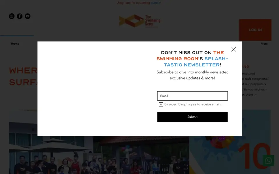 The Swimming Room Pte Ltd website homepage, 4 Oct 2026