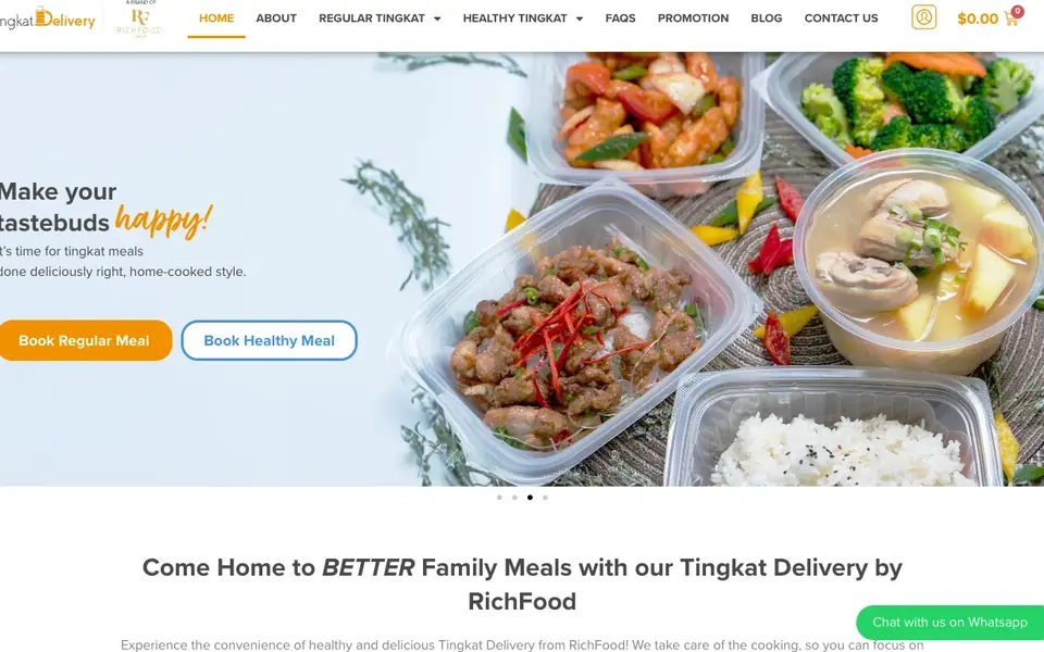Tingkat Delivery website homepage, 4 Oct 2026