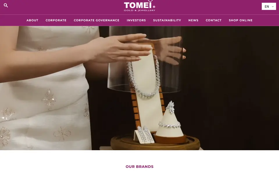 Tomei website homepage, 4 Oct 2026