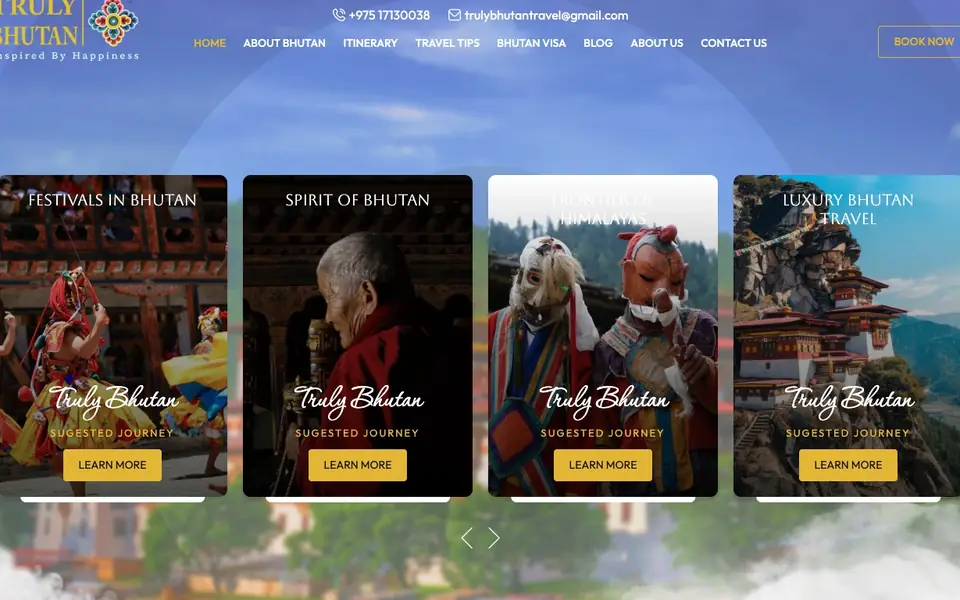Truly Bhutan website homepage, 4 Oct 2026