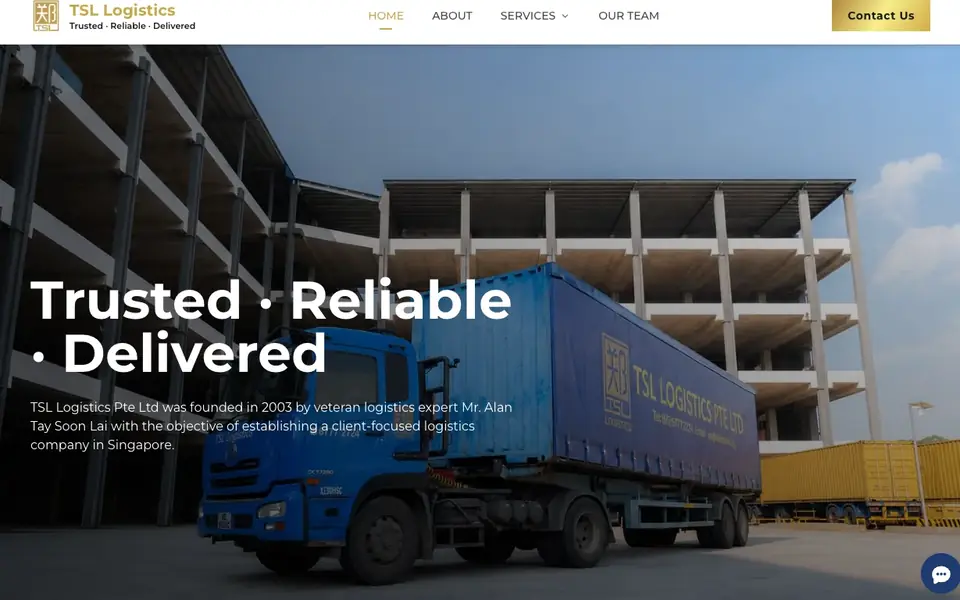 TSL Logistics website homepage, 4 Oct 2026