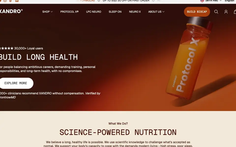 Xandro Lab HQ website homepage, 4 Oct 2026