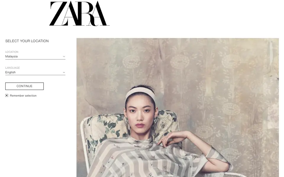 Zara website homepage, 4 Oct 2026