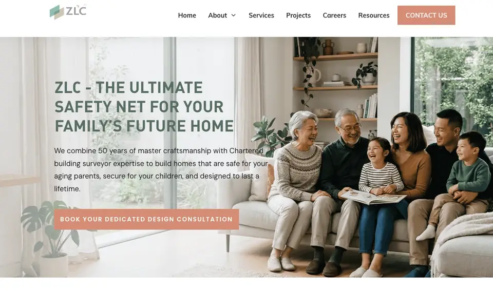 Z L Construction website homepage, 4 Oct 2026