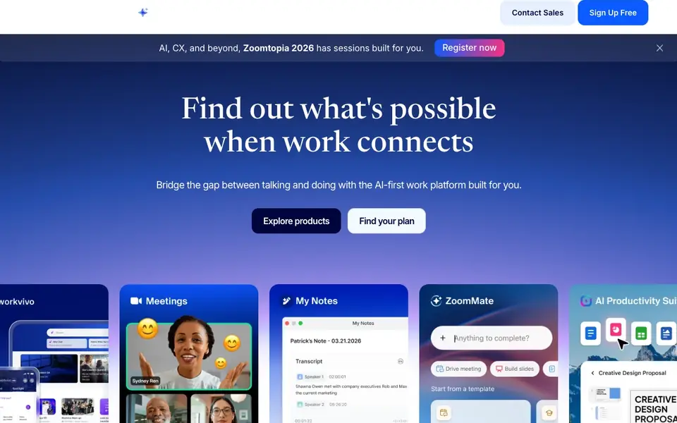 Zoom website homepage, 4 Oct 2026